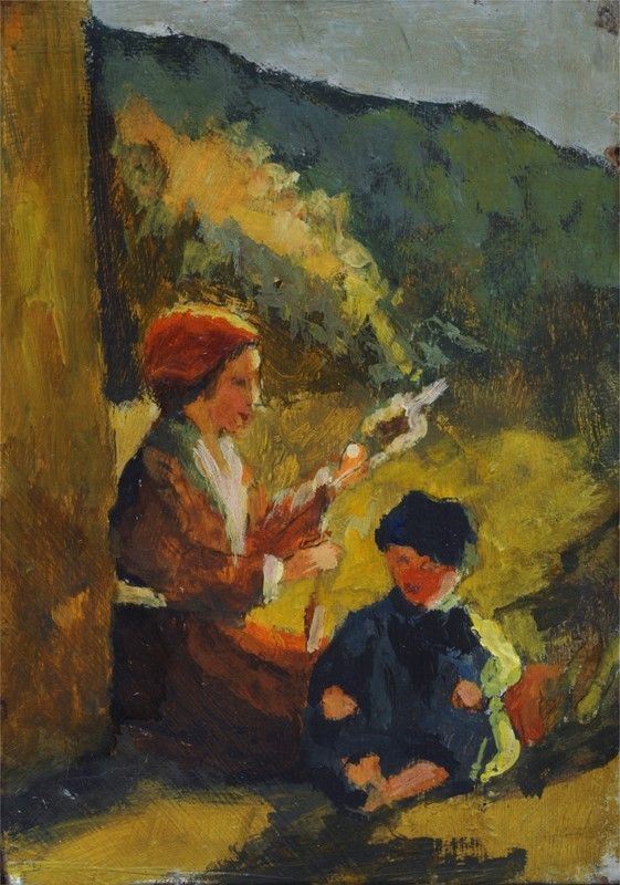 Anonimo, XX sec. - Madre e figlio