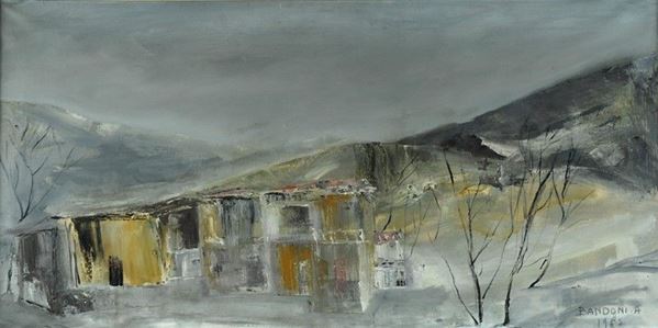 Andrea Bandoni : Campagna invernale  (1965)  - Olio su tela - Auction ARTE MODERNA - Galleria Pananti Casa d'Aste