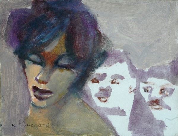 Mino Maccari : Volti  - Olio su cartone telato - Asta Arte Moderna e Contemporanea - III - Galleria Pananti Casa d'Aste