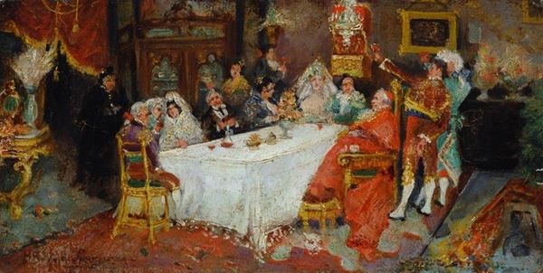 Hermenegildo Anglada Camarasa - A pranzo con il prelato