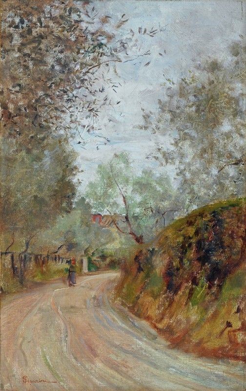 Telemaco Signorini : Viale a Careggi  ((1897-98))  - Olio su tela riportata su cartone - Auction AUTORI DEL XIX E XX SEC - II - Galleria Pananti Casa d'Aste