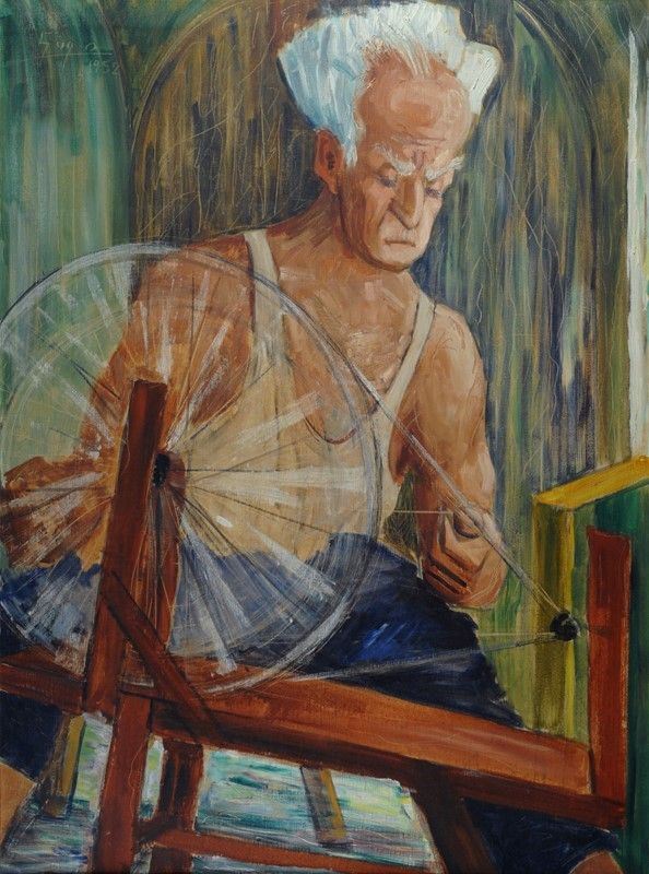 Anonimo, XX sec. : Filatore  (1952)  - Olio su tela - Auction Arte Moderna e Contemporanea - III - Galleria Pananti Casa d'Aste