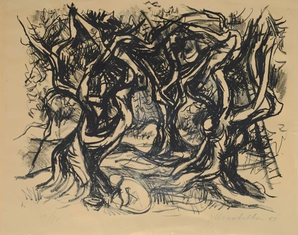 Saro Mirabella : Bosco  (1959)  - Litografia - Auction GRAPHICS AND EDITIONS - Galleria Pananti Casa d'Aste