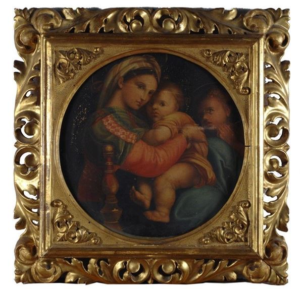 Anonimo, XIX sec. - Madonna della seggiola da Raffaello