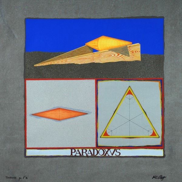 Lucio Del Pezzo : Paradoxus  - Serigrafia a colori e collage su tela - Auction Arte Moderna e Contemporanea - III - Galleria Pananti Casa d'Aste