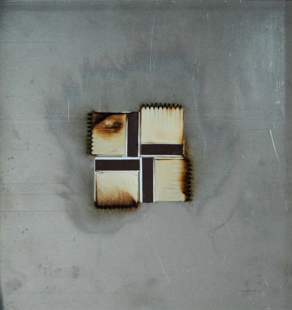 Bernard Aubertin : Dessin de feu  (2008)  - Fiammiferi bruciati su lamiera - Auction Arte Moderna e Contemporanea - III - Galleria Pananti Casa d'Aste