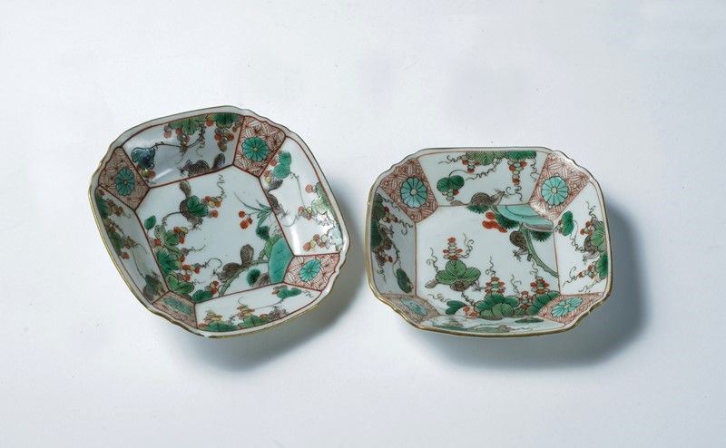 Coppia di Piattini a Sagomatura Ottagonale