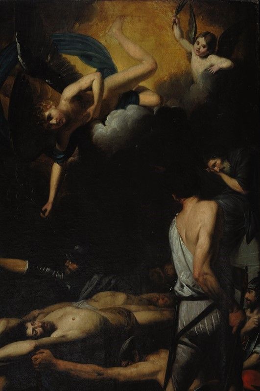 Valentin De Boulogne - Martirio dei Santi Processo e Martiniano (bozzetto per la Pala di San Piet...