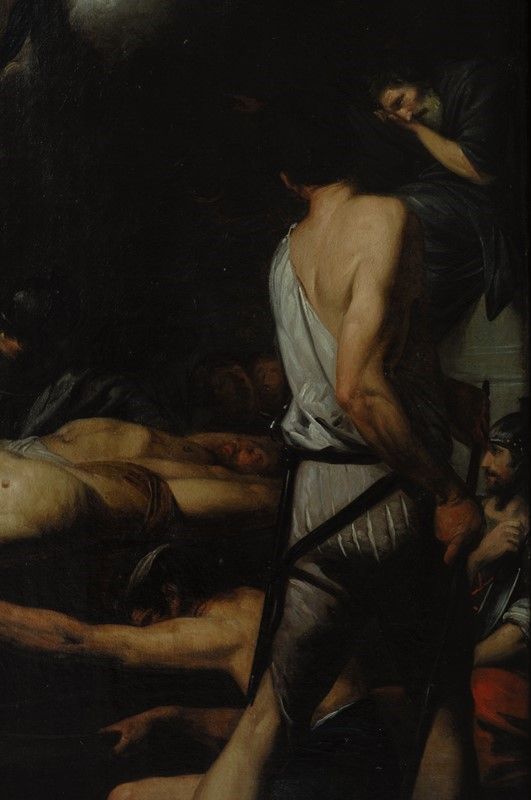 Valentin De Boulogne - Martirio dei Santi Processo e Martiniano (bozzetto per la Pala di San Piet...