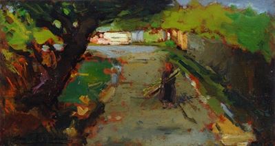 Strada con Contadina