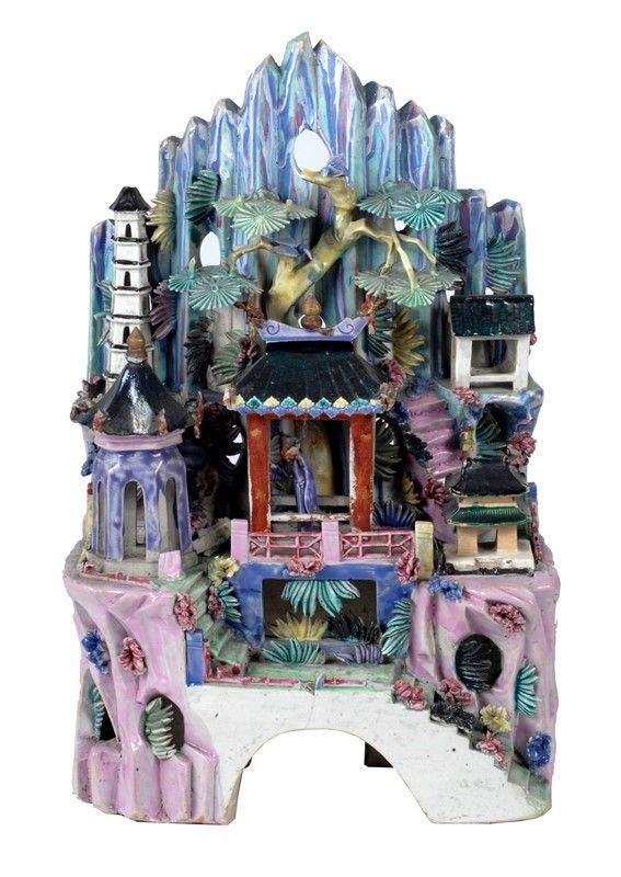Modello di Tempio con figura  - Asta ARTE ORIENTALE - Galleria Pananti Casa d'Aste