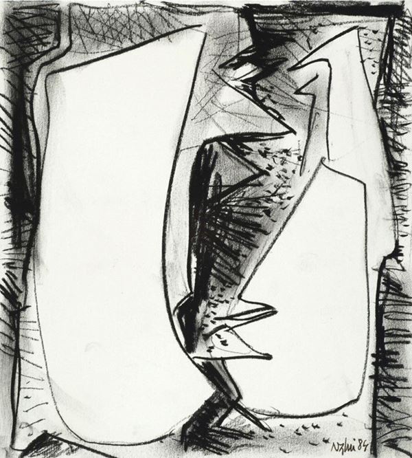 Gualtiero Nativi : Studio  (1984)  - Pastello su carta - Asta Arte Moderna e Contemporanea - III - Galleria Pananti Casa d'Aste