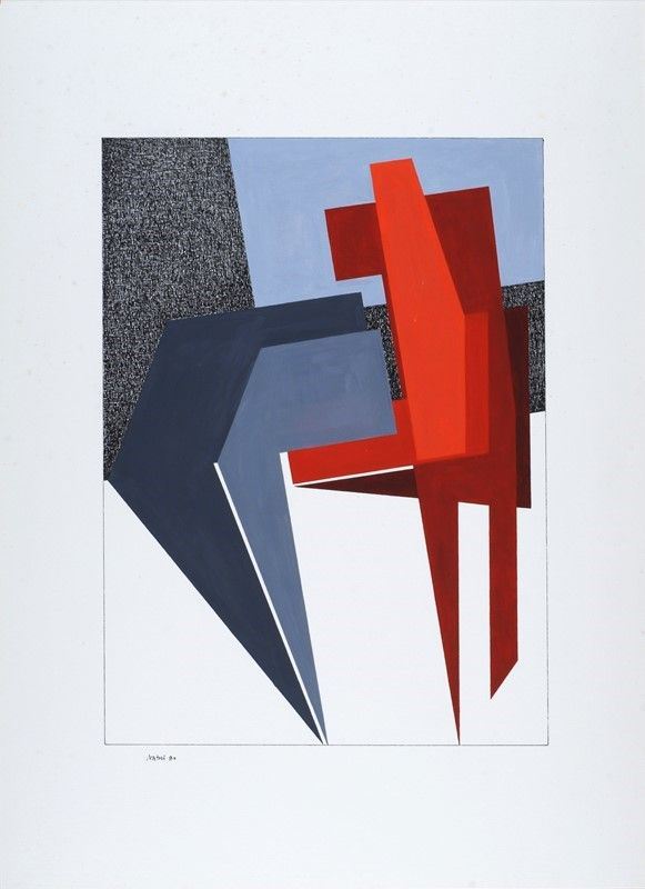 Gualtiero Nativi : Senza titolo  (1980)  - Tecnica mista su carta - Auction Arte Moderna e Contemporanea - III - Galleria Pananti Casa d'Aste