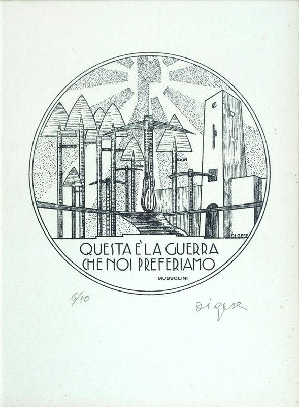 Dario Di Gese : Questa è la guerra che noi preferiamo  - Litografia - Auction Arte Moderna e Contemporanea - III - Galleria Pananti Casa d'Aste