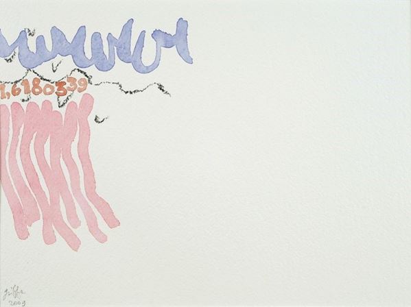 Giorgio Griffa : La divina proporzione n. 339  (2009)  - Tempera su cartoncino - Asta Arte Moderna e Contemporanea - III - Galleria Pananti Casa d'Aste