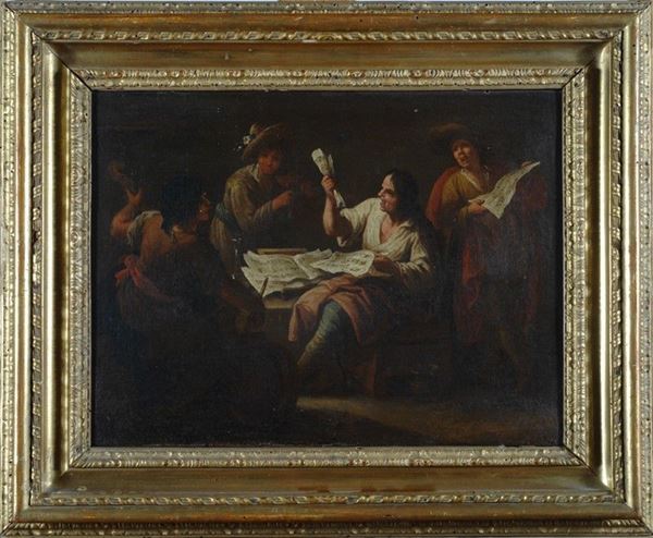Scuola Emiliana, XVIII sec. : Le prove del concerto  - Olio su tela - Auction Antiquariato - I - Galleria Pananti Casa d'Aste