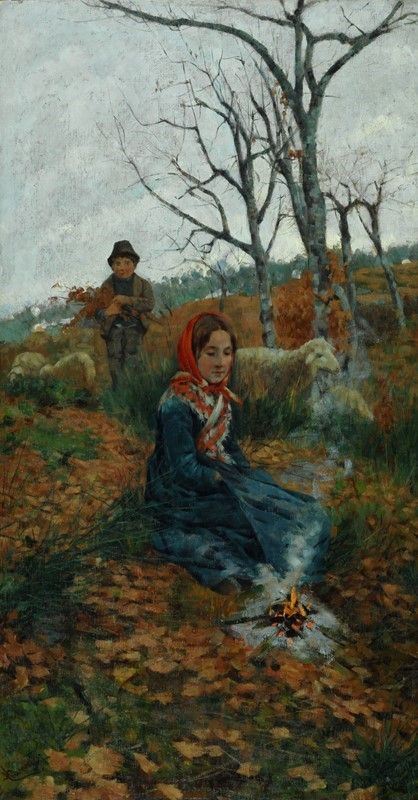 Niccol&#242; Cannicci - Primi freddi in collina, 1878