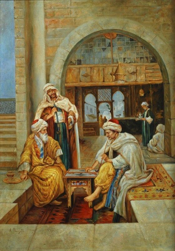 Anonimo, XIX - XX sec. : Scena orientalista  - Olio su tela - Auction AUTORI DEL XIX E XX SEC - II - Galleria Pananti Casa d'Aste
