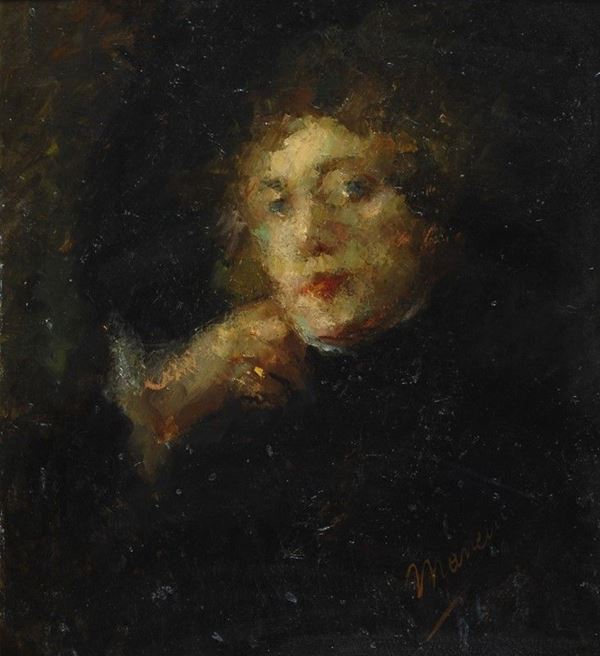 Antonio Mancini - Ritratto di signora