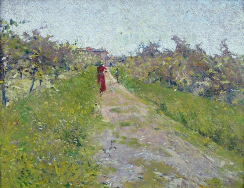 Ludovico Tommasi - Strada di Campagna con Figure