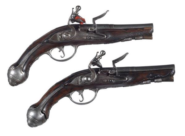Coppia di pistole a pietra focaia / A PAIR OF FLINTLOCK PISTOLS
