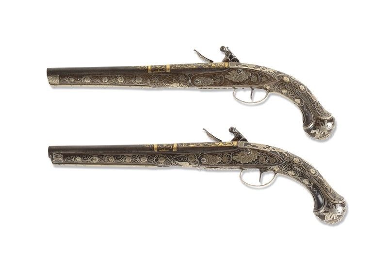 Importante e Rara Coppia di Pistole a Pietra Focaia / An Important Rare Pair Of Flintlock Pistols