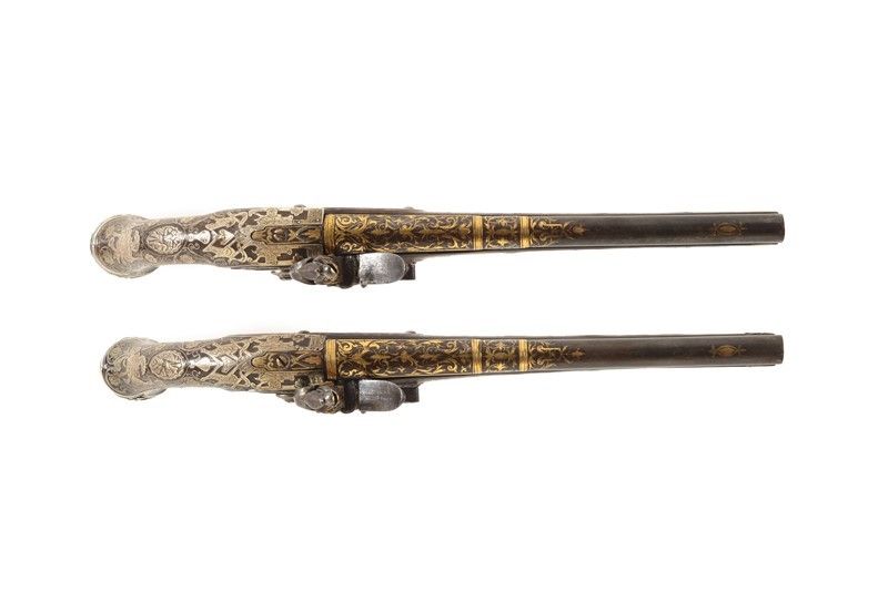 Importante e Rara Coppia di Pistole a Pietra Focaia / An Important Rare Pair Of Flintlock Pistols