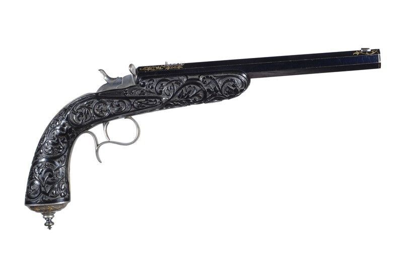 Set Composto da Coppia di Pistole e Spade da Duello / a Set Composed Of a Pair Of Pistols And Due...