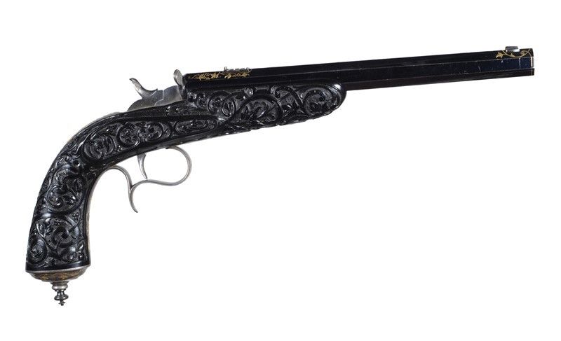 Set Composto da Coppia di Pistole e Spade da Duello / a Set Composed Of a Pair Of Pistols And Due...