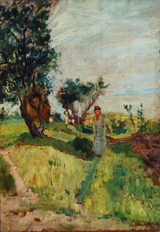 Ulvi Liegi - Donna a Passeggio in Campagna