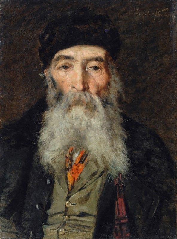 Angiolo Tommasi - Ritratto di vecchio cacciatore