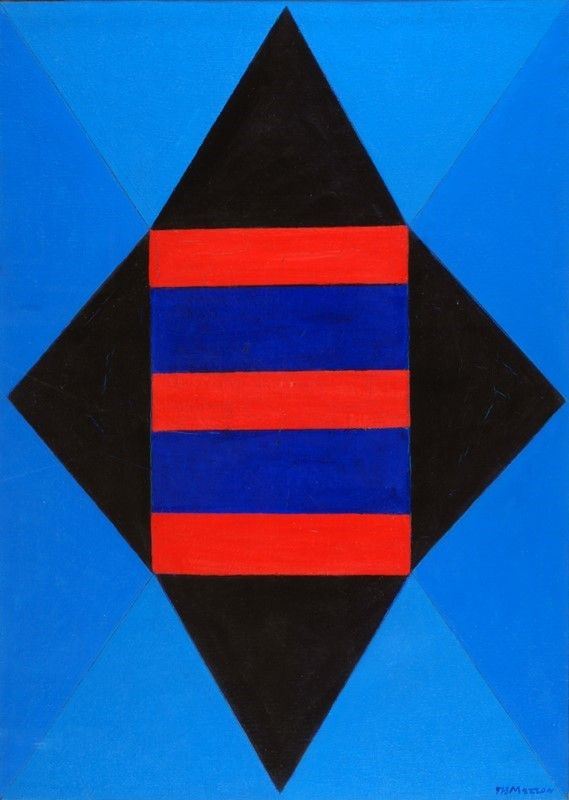 Galliano Mazzon : Rapporto dialettico  (1973)  - Olio su tela - Auction Grafica ed Edizioni, Arte Moderna e Contemporanea - III - Galleria Pananti Casa d'Aste