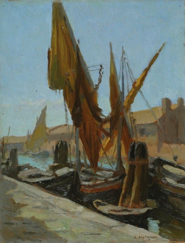 Augusto Bastianini - Barche a Chioggia