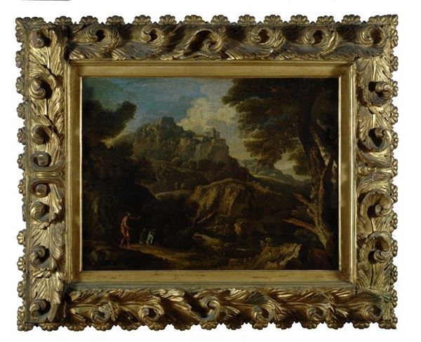 Scuola Italia Centrale, XVII sec. : Paesaggio  - Olio su tela - Asta Antiquariato - I - Galleria Pananti Casa d'Aste