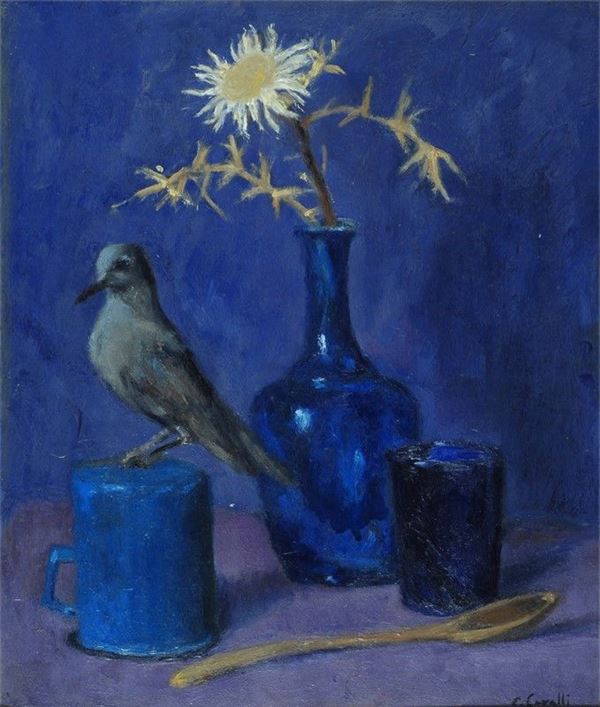Emanuele Cavalli : Natura morta con uccellino  - Auction Arte Moderna e Contemporanea - III - Galleria Pananti Casa d'Aste