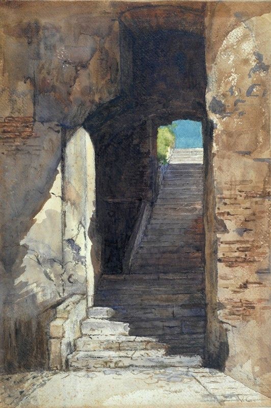 Vincenzo Cabianca - Scalinata in Portovenere