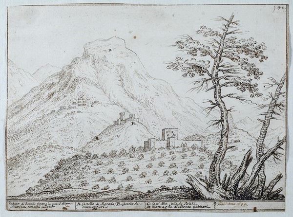 Giovanni Santini : Veduta di Rotaio  (1695)  - Inchiostro su carta - Asta Antiquariato - I - Galleria Pananti Casa d'Aste