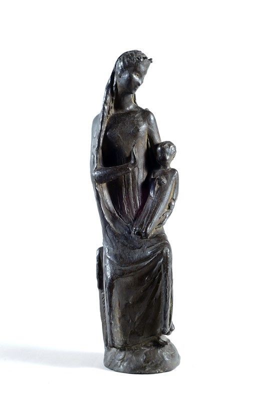 Costante Coter : Madonna con Bambino  - Bronzo - Asta Grafica ed Edizioni, Arte Moderna e Contemporanea - III - Galleria Pananti Casa d'Aste