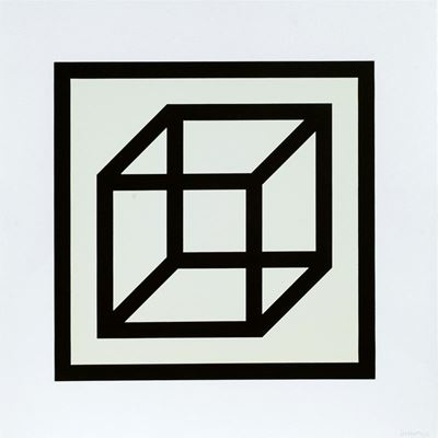 Open Cube in Black On White