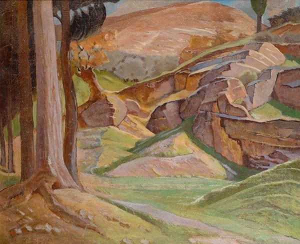 Raffaele De Grada - Paesaggio a Staggia