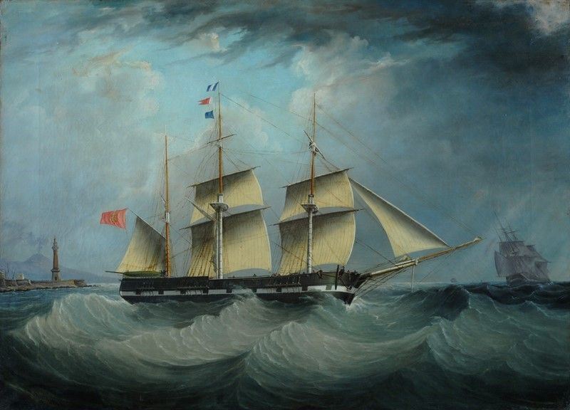 Giovanni Servitelli - Veliero nel Golfo di Napoli