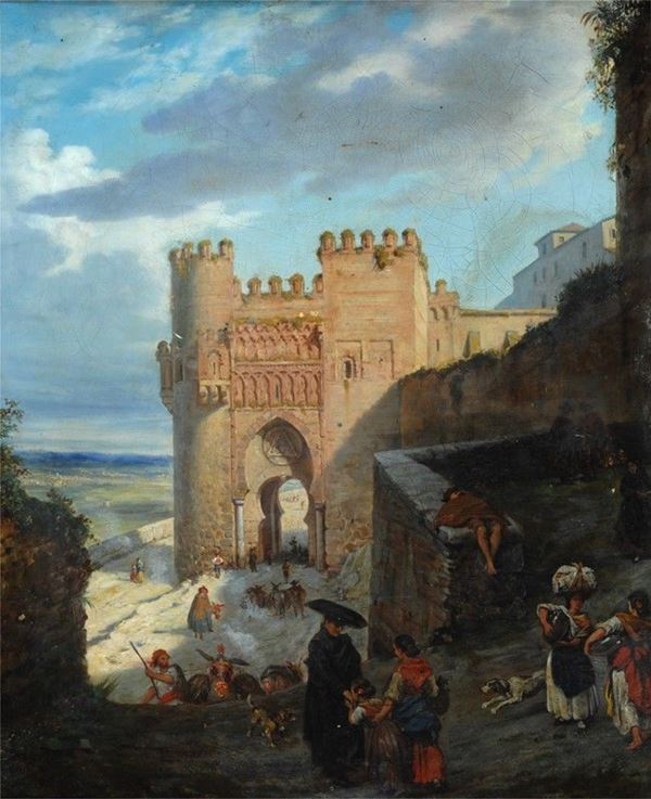 Anonimo, XIX sec. - Porta del sol a Toledo