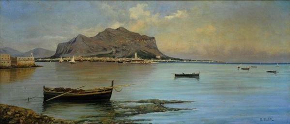 Mario Mirabella - Marina con monte Pellegrino