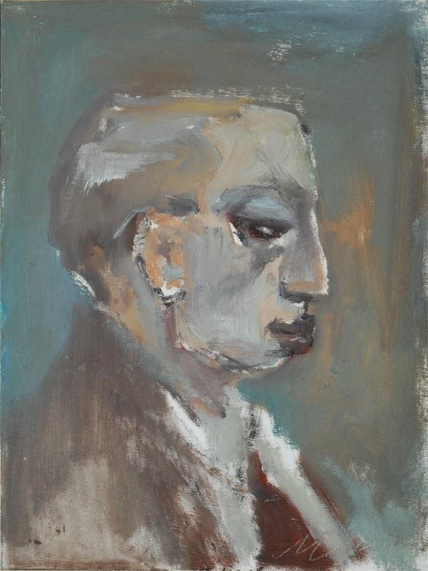 Mino Maccari : Ritratto di Longanesi  (1968)  - Olio su cartone telato - Auction Grafica ed Edizioni, Arte Moderna e Contemporanea - III - Galleria Pananti Casa d'Aste