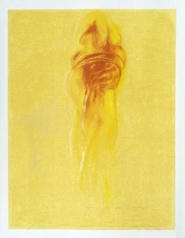 Piero Guccione - Studio per schiavo morente da Michelangelo