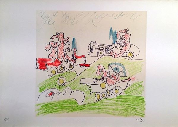 Sebastian Matta : Senza titolo  - Litografia - Auction Grafica ed Edizioni, Arte Moderna e Contemporanea - III - Galleria Pananti Casa d'Aste