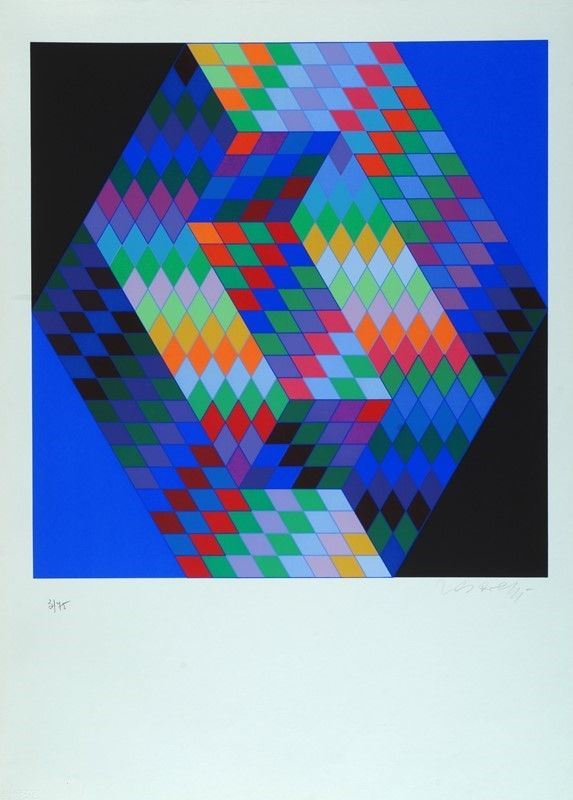 Victor Vasarely : Senza titolo  - Serigrafia a colori su carta Fabriano - Auction Arte Moderna e Contemporanea - III - Galleria Pananti Casa d'Aste
