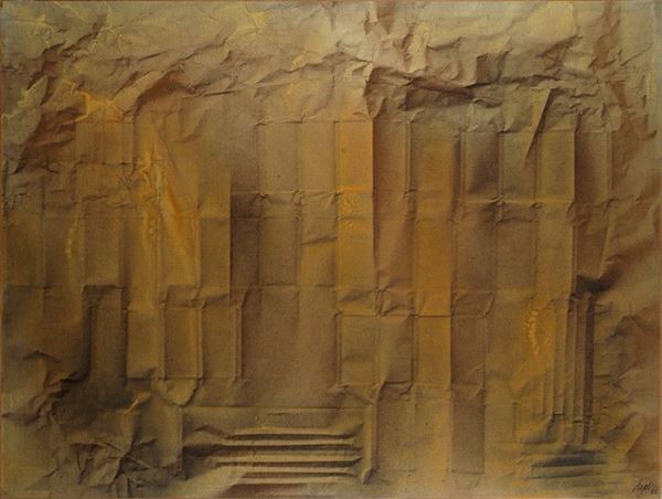 Corrado Cagli : Aquisgrana  (1958)  - Tecnica mista su tela - Asta Grafica ed Edizioni, Arte Moderna e Contemporanea - III - Galleria Pananti Casa d'Aste