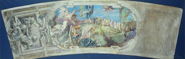 Giuseppe Cassioli : Studio per affresco  - Olio su carta - Auction AUTORI DEL XIX E XX SEC - II - Galleria Pananti Casa d'Aste