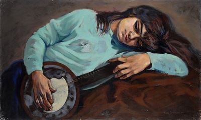 Ragazza che Suona il Banjo
